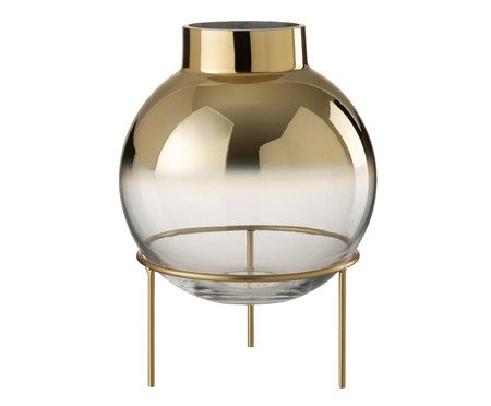 Vaso Oceanne Oval Transparente e Dourado | Westwing