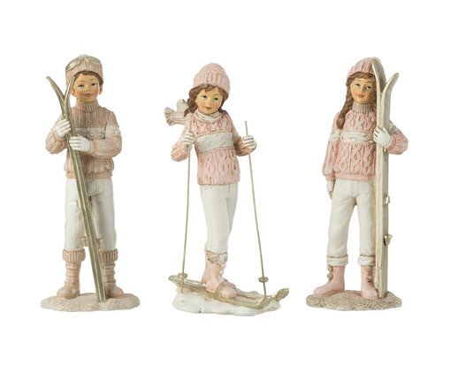 Jogo de Esculturas Criancas Ski, white | WestwingNow