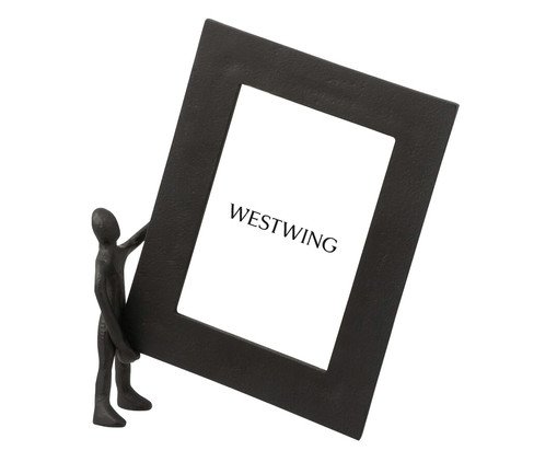 Porta-Retrato com Figura Segurando Moldura Araribóia, black | WestwingNow