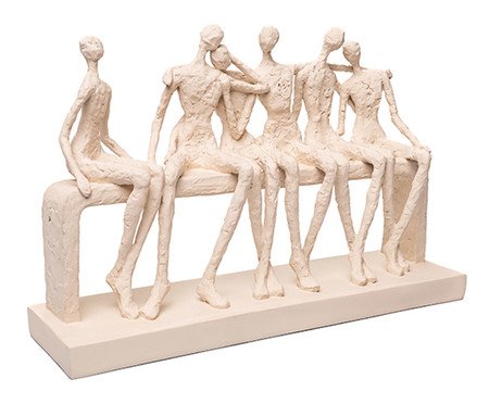 Escultura Figuras Sentadas no Banco | Westwing