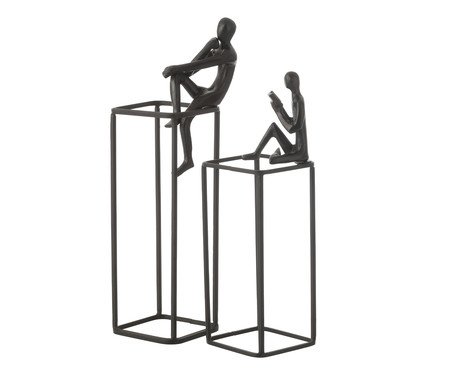 Escultura Figura Lendo Livro no Cubo | Westwing