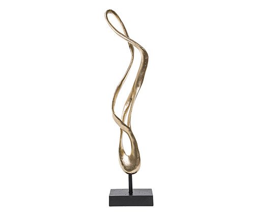 Escultura Abstrata Curve Dourado, brown | WestwingNow