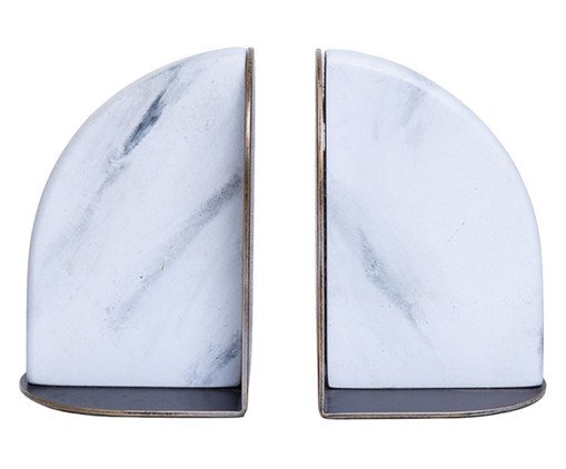 Aparador de Livros Meia Lua Marmorizado, white | WestwingNow