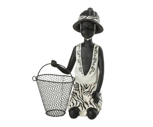 Escultura Homem Sentado com Cesta, white | WestwingNow