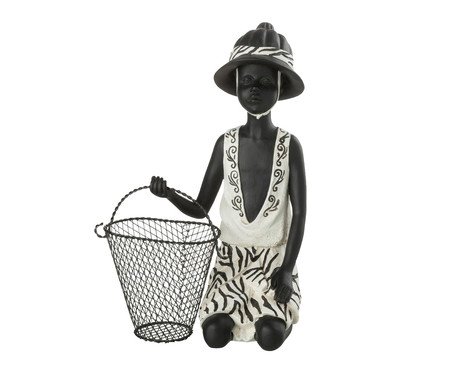 Escultura Homem Sentado com Cesta | Westwing