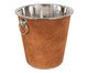 Balde de Gelo em Inox com detalhe em Couro, brown | WestwingNow