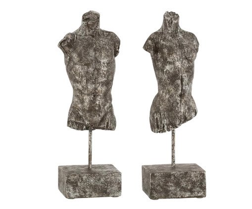 Jogo de Esculturas Busto Homem e Mulher, grey | WestwingNow
