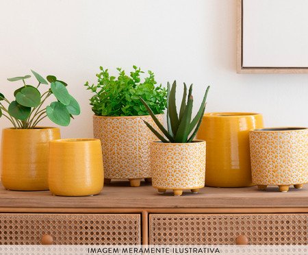 Cachepot Flower Ocre | Westwing