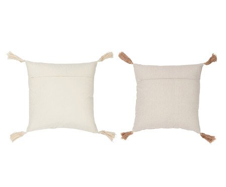 Jogo de Almofadas Tassel Bege e Branco | Westwing