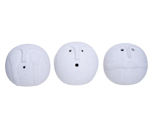 Jogo de Esculturas Cego Surdo e Mudo, white | WestwingNow