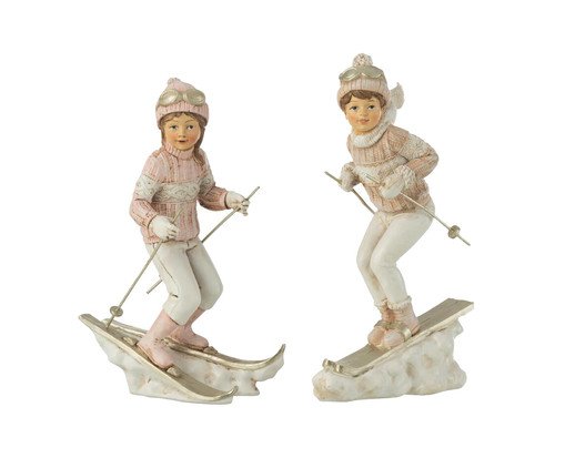 Jogo de Esculturas Crianças Ski, white | WestwingNow