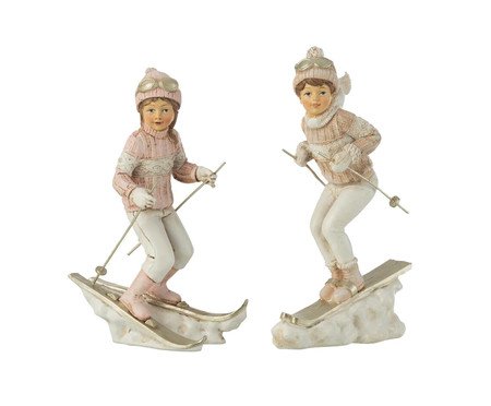 Jogo de Esculturas Crianças Ski | Westwing