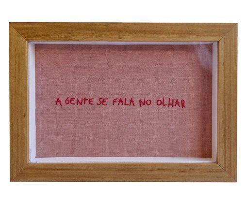 Quadro Decorativo Bordado Olhar, pink | WestwingNow