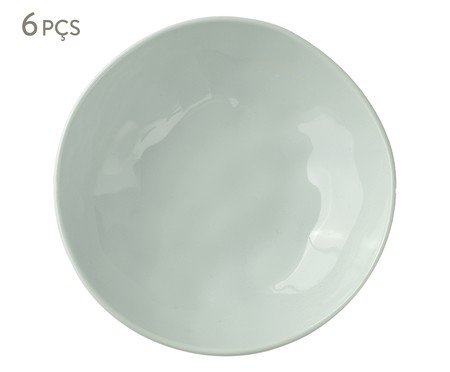 Jogo de Pratos Fundos Orgânico Umi Verde Celadon | Westwing
