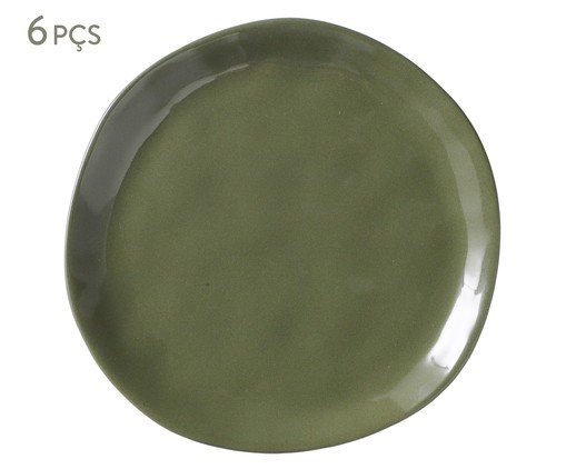 Jogo de Pratos Rasos Orgânico Umi Verde Oliva, green | WestwingNow