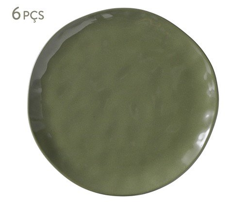 Jogo de Pratos de Sobremesa Orgânico Umi Verde Oliva, green | WestwingNow