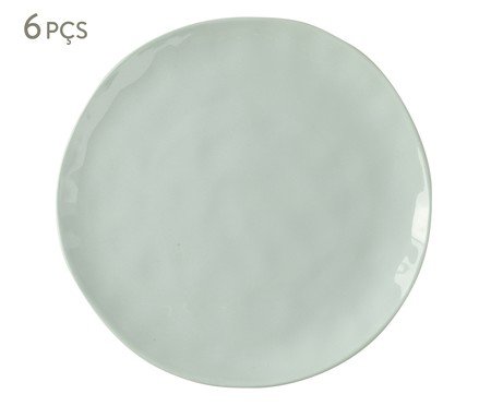 Jogo de Pratos Rasos Orgânico Umi Verde Celadon | Westwing