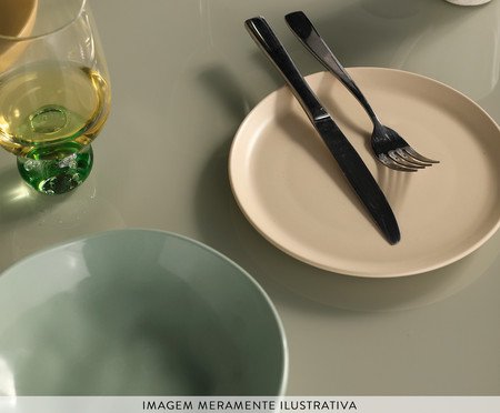 Jogo de Pratos de Sobremesa Orgânico Umi Verde Celadon | Westwing