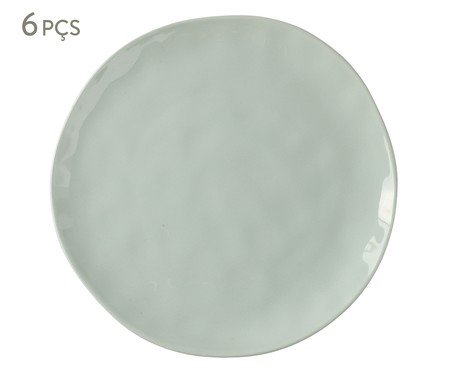 Jogo de Pratos de Sobremesa Orgânico Umi Verde Celadon | Westwing