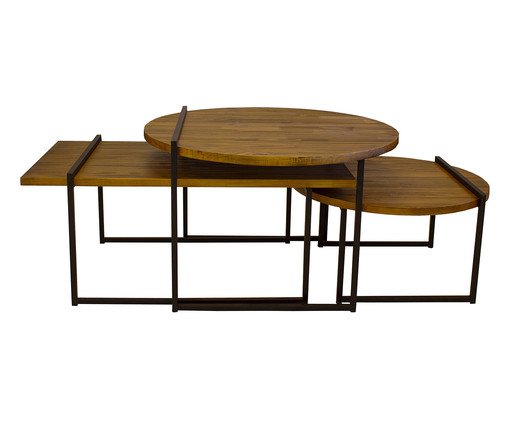 Jogo de Mesas de Centro Bolt, wood pattern | WestwingNow