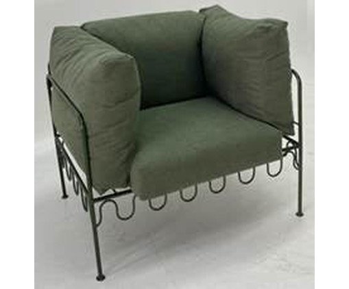 Poltrona Pop Indoor Ondas - Verde Musgo, green | WestwingNow