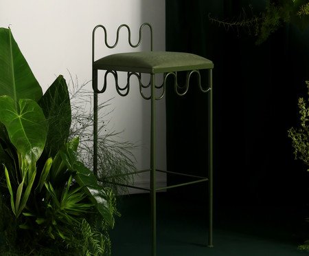 Banqueta Pop Indoor Ondas -  Verde Musgo | Westwing