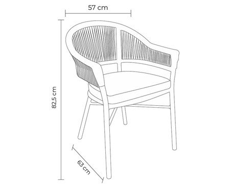 Cadeira Caraíva Preta Corda Amêndoa | Westwing
