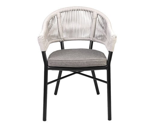 Cadeira Caraíva Preta Corda Amêndoa, beige | WestwingNow