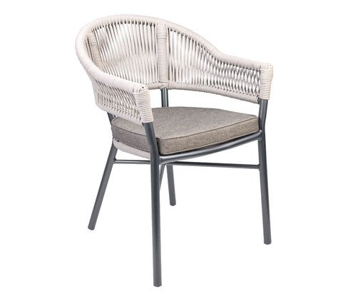 Cadeira Caraíva Grafite Corda Amêndoa, beige | WestwingNow