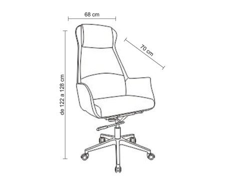 Cadeira Office Atlanta com Apoio de Cabeça Preto | Westwing