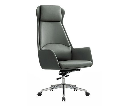 Cadeira Office Atlanta com Apoio de Cabeça Cinza | Westwing