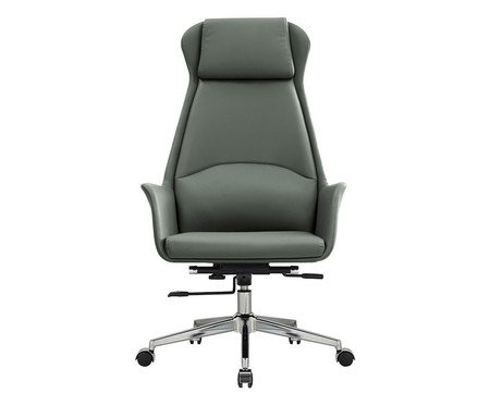 Cadeira Office Atlanta com Apoio de Cabeça Cinza | Westwing