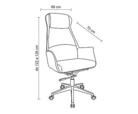 Cadeira Office Atlanta com Apoio de Cabeça Cinza | Westwing