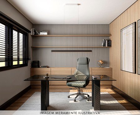 Cadeira Office Atlanta com Apoio de Cabeça Cinza | Westwing