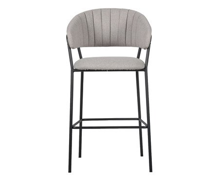 Banqueta Mara Tecido Cinza | Westwing