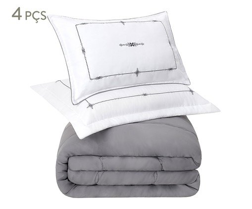 Jogo de Cobre-leito Coordenado Artemis Gris, white | WestwingNow