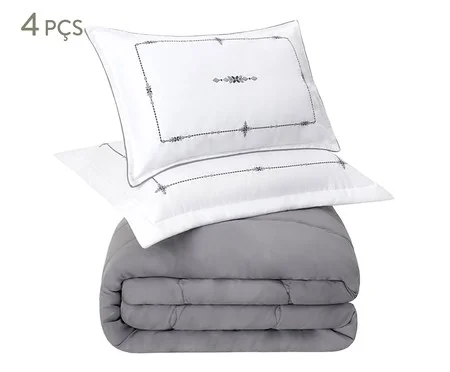 Jogo de Cobre-leito Coordenado Artemis Gris