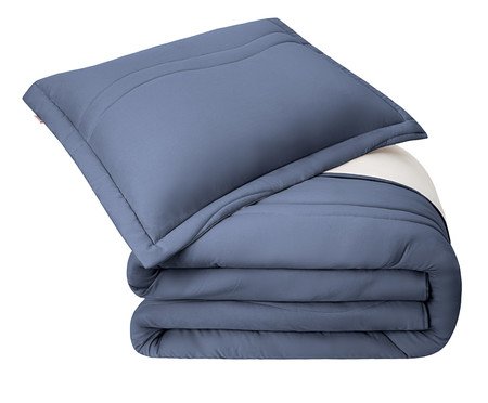 Jogo de Edredom Alure Azul e Palha | Westwing