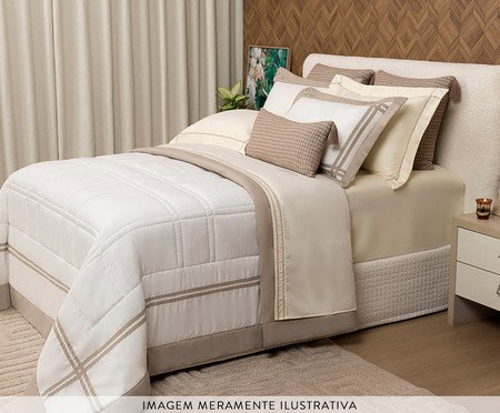 Jogo de Cobre-leito Coordenado Telares Bege | Westwing