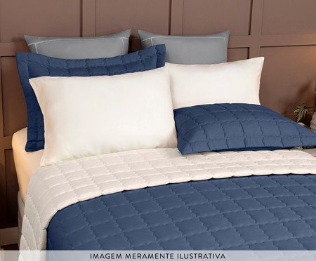 Jogo de Cobre-leito Alure Azul e Palha | Westwing