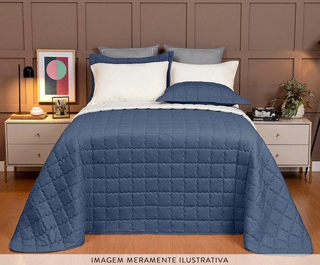 Jogo de Cobre-leito Alure Azul e Palha | Westwing