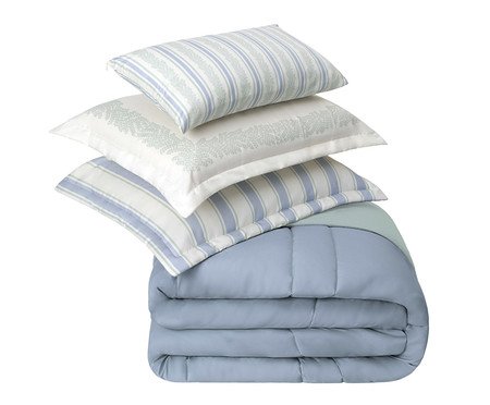 Jogo de Cobre-leito Coordenado Vitta Verde Malva | Westwing