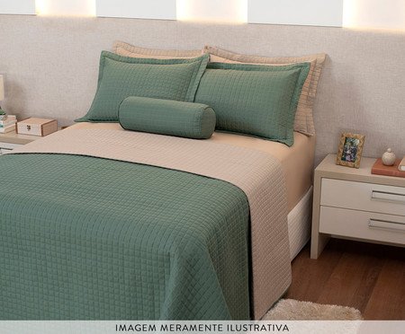 Jogo de Cobre-leito Plaza Verde Floresta e Bege | Westwing