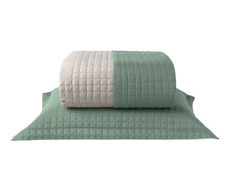 Jogo de Cobre-leito Plaza Verde Floresta e Bege | Westwing