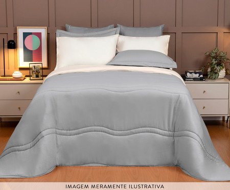 Jogo de Edredom Alure Cinza e Palha | Westwing