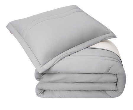 Jogo de Edredom Alure Cinza e Palha | Westwing