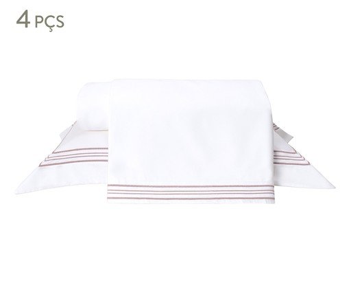 Jogo de Lençol Sofisticato Branco e Rose, white | WestwingNow