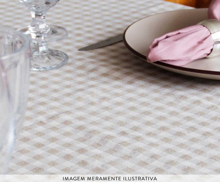 Toalha de Mesa Vichy Bege e Off White | Westwing