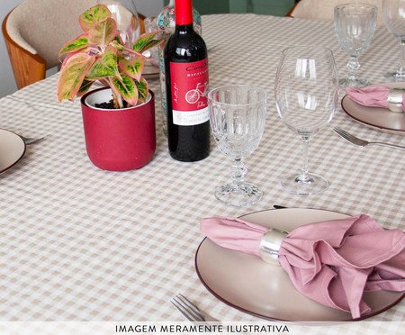 Toalha de Mesa Vichy Bege e Off White | Westwing