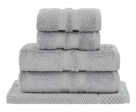 Jogo de Toalhas de Banho em Algodão Egípcio Cinza Escuro | Westwing